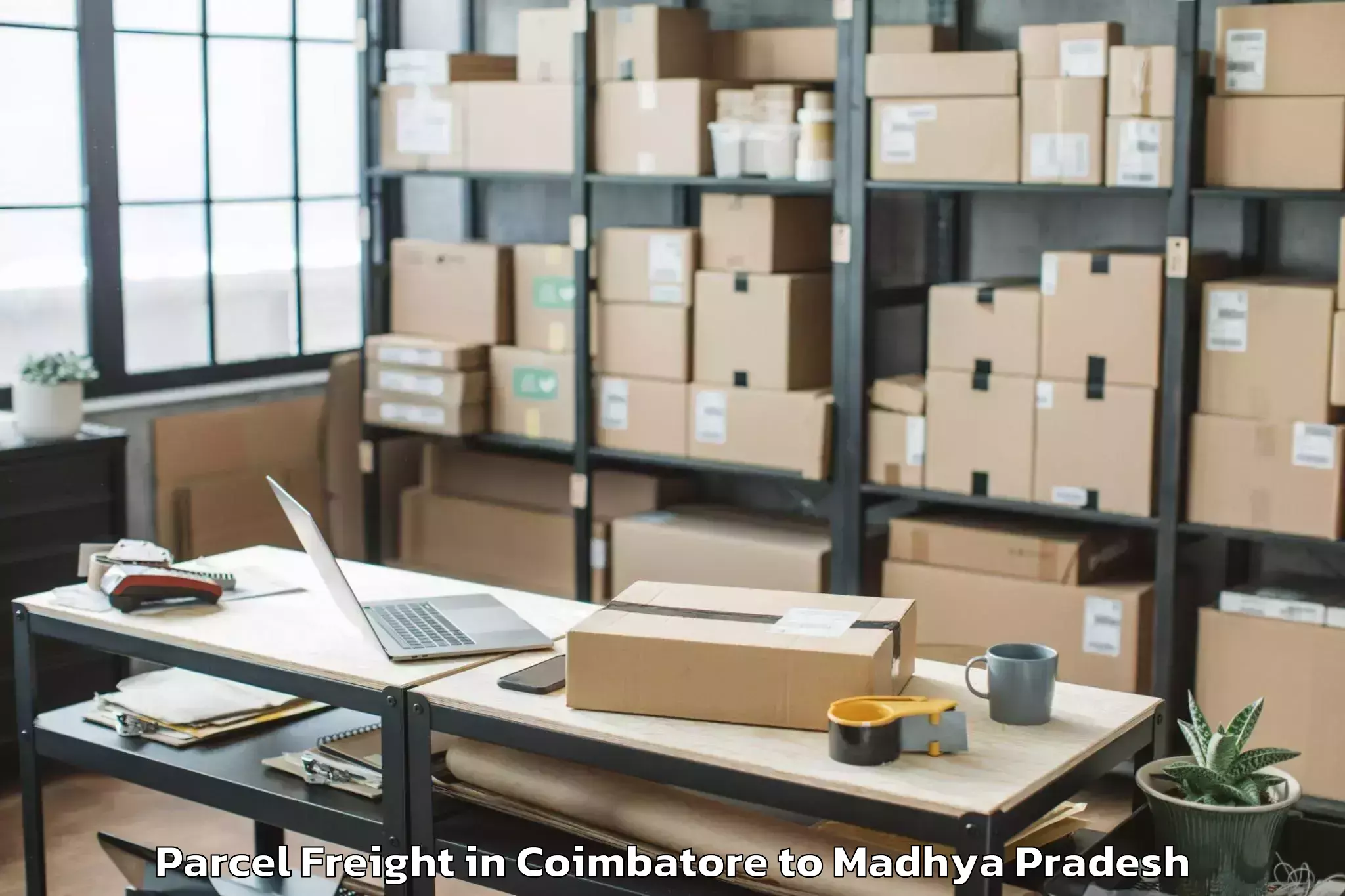 Book Coimbatore to Shujalpur Parcel Freight Online